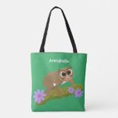 Tote Bag Joli lenteur loris sur dessin de branche (Dos)