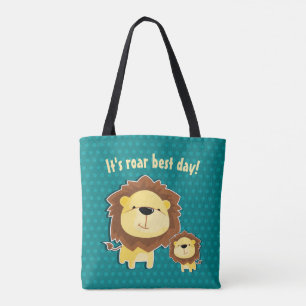 Tote Bag Joli Lion Et Baby Cub Anniversaire de enfant