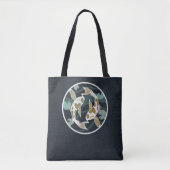 Tote Bag Joli logo Turquoise et bleu Koi Fish Pond (Devant)