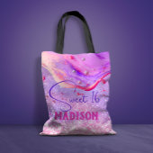 Tote Bag Joli marbre violet art parties scintillant monogra