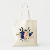 Tote Bag Joli Mariage bleu bleu rose floral (Devant)