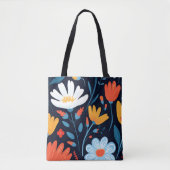 Tote Bag Joli modèle floral noir féminin (Devant)
