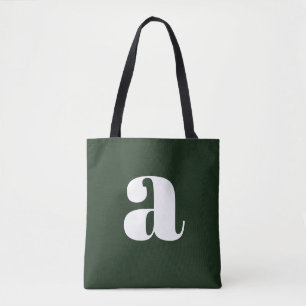 Tote Bag Joli monogramme blanc pastel vert lettrage rétro