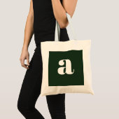 Tote Bag Joli Monogramme Pastel Blanc Vert (Devant (produit))