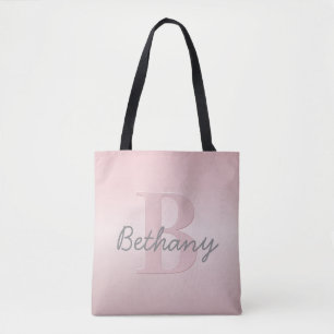 Tote Bag Joli Monogramme rose personnalisable et votre nom