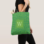 Tote Bag Joli monogramme vert serpent (De près)