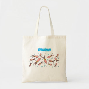 Tote Bag Joli motif caricature de calmar rose