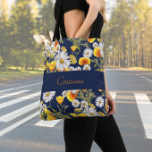 Tote Bag Joli Motif Chamomile & Poppies Personnalisé