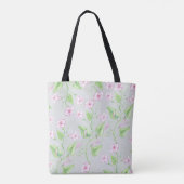 Tote Bag Joli Motif d'aquarelle rose Fleurs | (Dos)