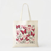 Tote Bag Joli Motif d'art papillon rouge et noir (Devant)