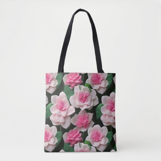 Tote Bag Joli motif fleuri rose boho (Devant)