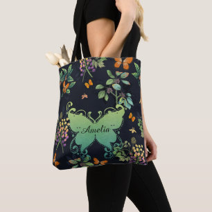 Tote Bag Joli Motif floral foncé personnalisé