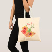 Tote Bag Joli motif floral hawaïen chic aquarelle amusant (Devant (produit))
