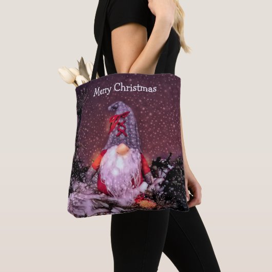 Tote Bag Joli Noël Gnome Arbre de Noël (De près)