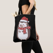 Tote Bag Joli Noël Hérisson Vacances (De près)
