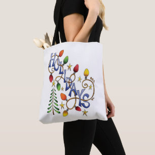 Tote Bag Joli Noël, Lumières et Étoiles pour les Fêtes