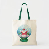Tote Bag Joli Noël Snowglobe Père Noël, Étoile, Oiseau (Devant)
