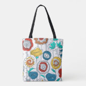 Tote Bag Joli nom monogrammé abstrait floral stylé (Dos)