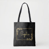 Tote Bag Joli or et noir (Devant)