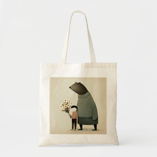 Tote Bag Joli ours de fée de dessin animé et garçon. Annive (Devant)