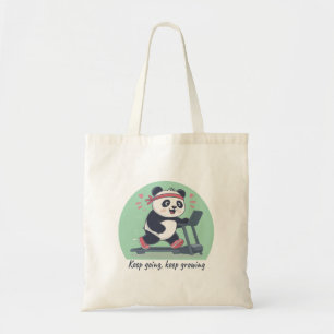 Tote Bag Joli panda motivant sur tapis roulant