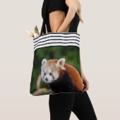 Tote Bag Joli Panda roux rayé (De près)