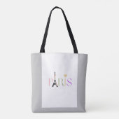 Tote Bag Joli Paris Texte Épaule Épicerie (Dos)