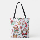 Tote Bag Joli Père Noël et Reindeer Noël personnalisé (Dos)