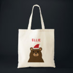 Tote Bag Joli Père Noël Ours Enfants Noël<br><div class="desc">Remplissez le sac de ce mignon enfant avec des friandises spéciales pour les vacances.</div>
