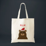 Tote Bag Joli Père Noël Ours Enfants Noël<br><div class="desc">Remplissez le sac de ce mignon enfant avec des friandises spéciales pour les vacances.</div>