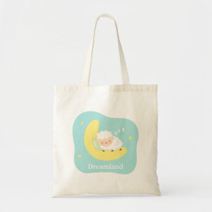 Tote Bag Joli petit agneau endormi sur la Lune pour les enf