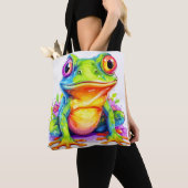 Tote Bag Joli Petit Froggie Coloré (De près)