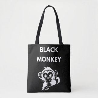 Tote Bag Joli Petit Singe Noir