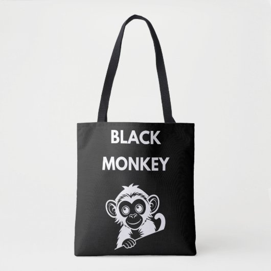 Tote Bag Joli Petit Singe Noir (Devant)