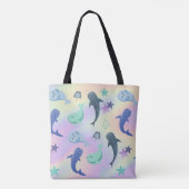 Tote Bag Joli phoque de poisson Ray Whale sur gradient Rain (Dos)