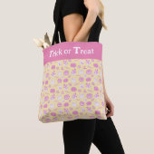Tote Bag Joli Pink and Yellow Trick ou traiter Halloween (De près)