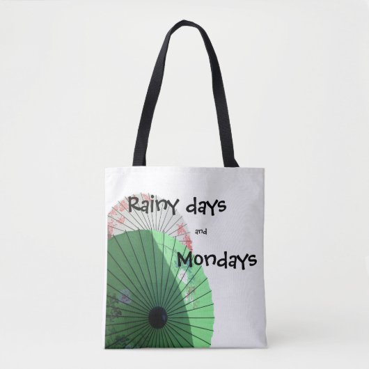 Tote Bag Joli Pink Green Pastel Parasol avec citation (Devant)