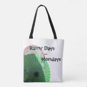 Tote Bag Joli Pink Green Pastel Parasol avec citation (Dos)