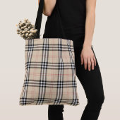 Tote Bag Joli Plaid Beige (De près)