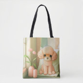 Tote Bag Joli Poodé Chien Chien Chien Chien Chiot Artwork | (Devant)