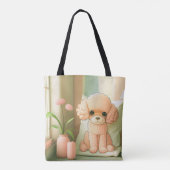 Tote Bag Joli Poodé Chien Chien Chien Chien Chiot Artwork | (Dos)