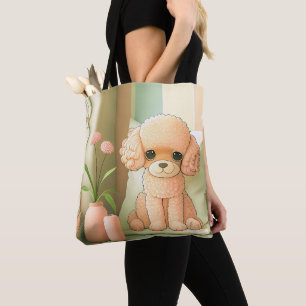 Tote Bag Joli Poodé Chien Chien Chien Chien Chiot Artwork  