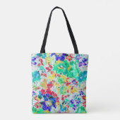 Tote Bag Joli puzzle à motif floral abstrait (Dos)