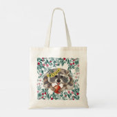 Tote Bag Joli raton laveur avec une pomme dans les pattes (Dos)