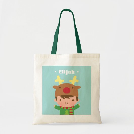 Tote Bag Joli Reindeer Garçon Noël Pour Enfants (Devant)