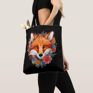 Tote Bag Joli Renard Aquarelle Fleur Beau
