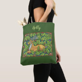 Tote Bag Joli renne de Noël en forêt avec Holly (De près)