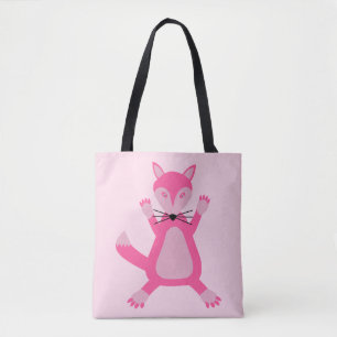 Tote Bag Joli rose bébé fille Fox double face Imprimer