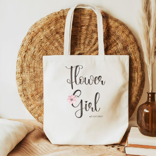 Tote Bag Joli rose Floral Caligraphie Flower Girl