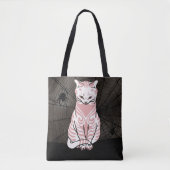 Tote Bag Joli rose noir goth chat Spider Web (Devant)